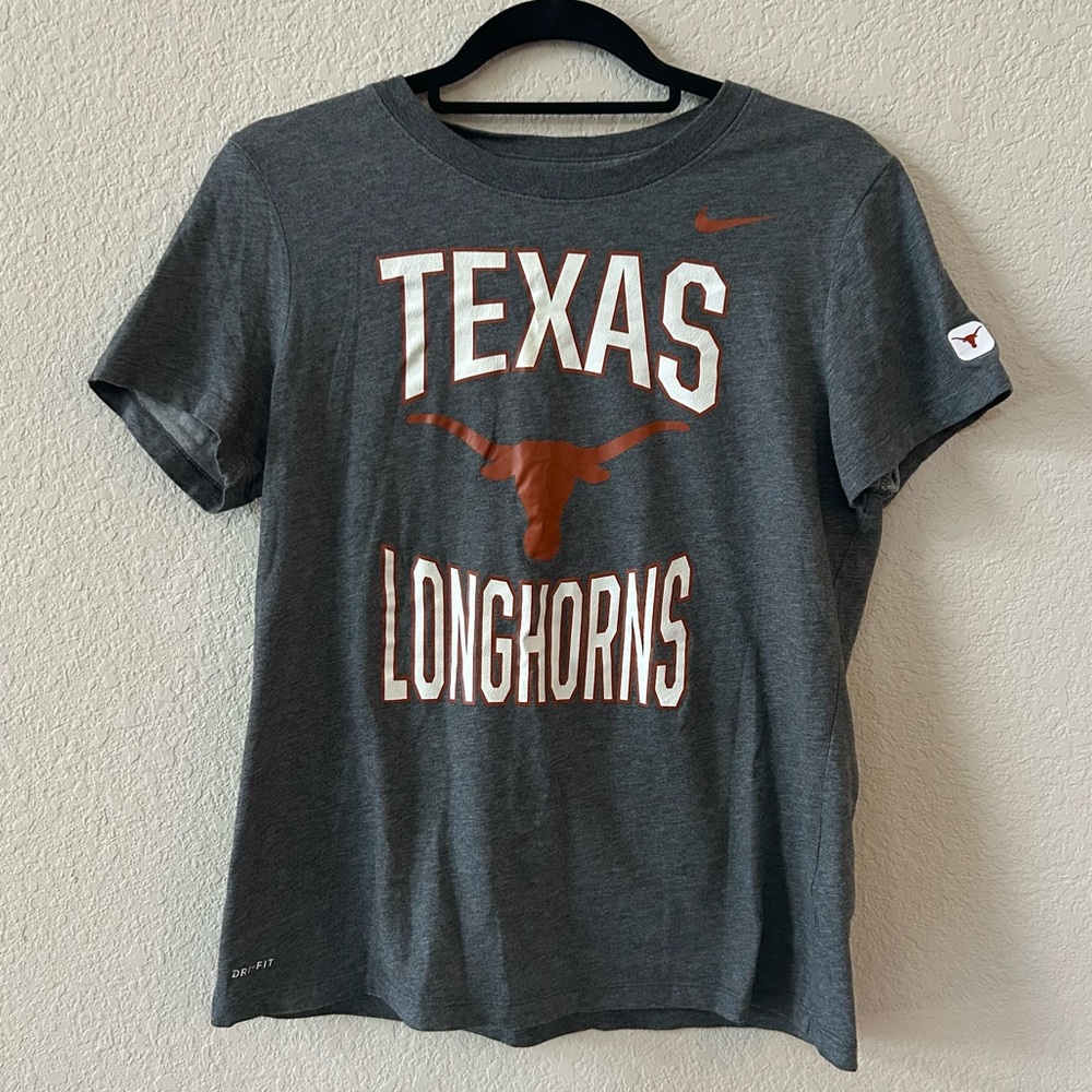 Nike Texas Longhorns Women’s Dri-Fit T-Shirt, Heather Gray, Size: Women's Medium